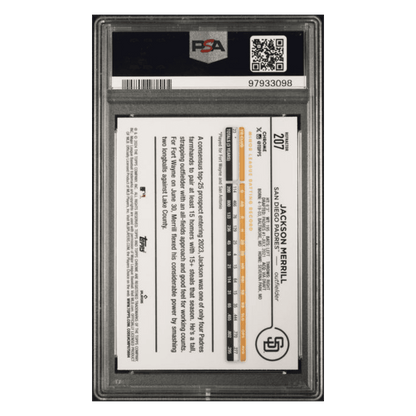 Jackson Merrill PSA 9 2024 Topps Chrome Refractor Card #207