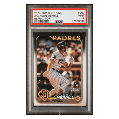 Jackson Merrill PSA 9 2024 Topps Chrome Refractor Card #207