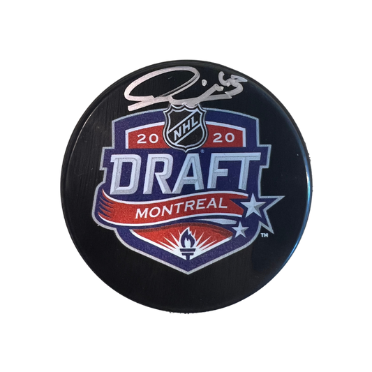 Jake Neighbours St Louis Blues Autographed 2020 NHL Draft Puck - Fan Cave COA