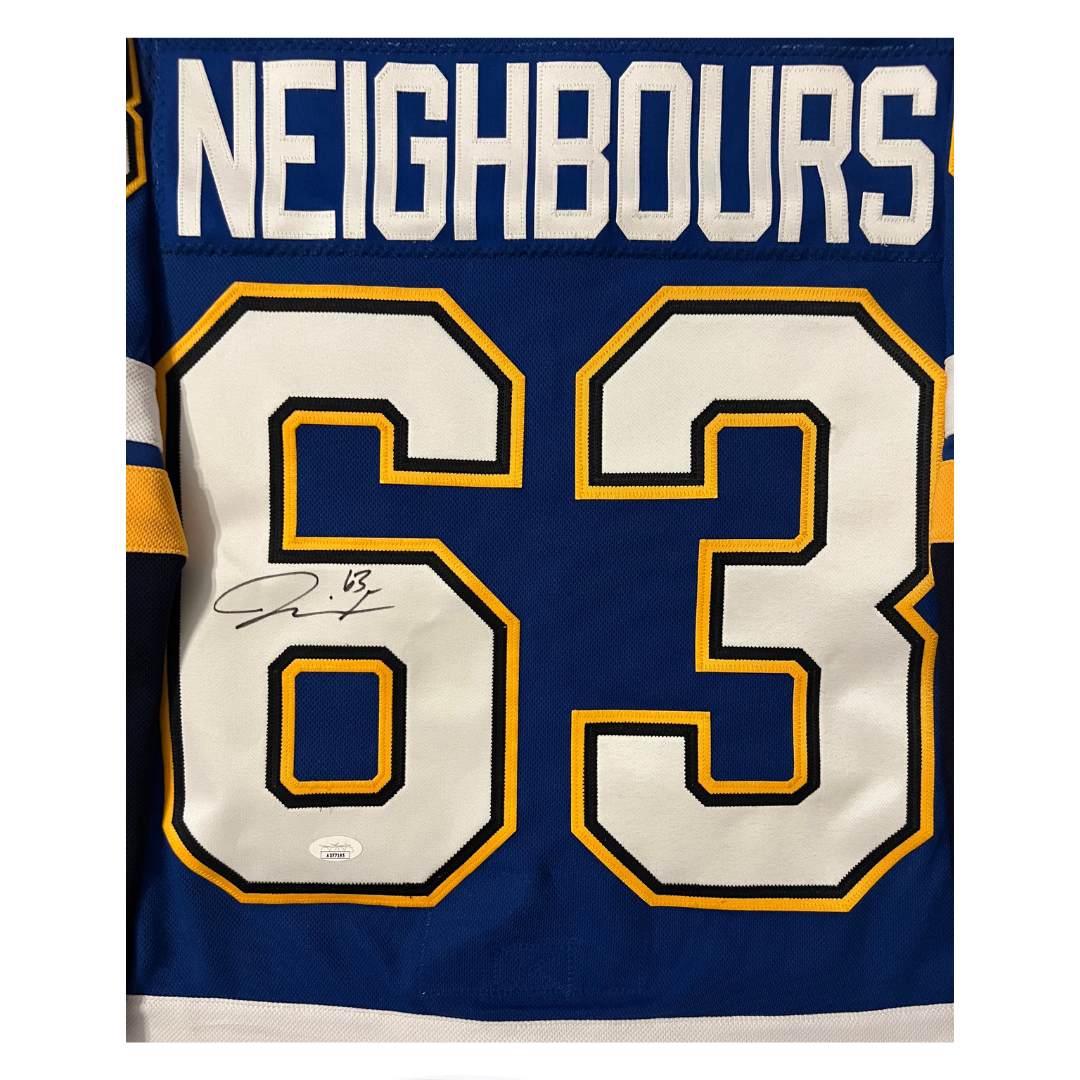 Jake Neighbours St Louis Blues Autographed Adidas Home Jersey - JSA COA