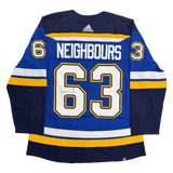 Jake Neighbours St Louis Blues Autographed Adidas Home Jersey - JSA COA