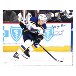 
Jake Neighbours St Louis Blues Autographed Away Uniform 16x20 Photo with Inscription- Fan Cave COA — Front