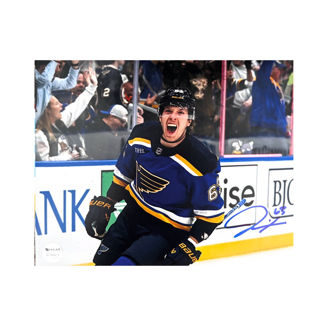 Jake Neighbours St Louis Blues Autographed Celebration 8x10 Photo - Fan Cave COA