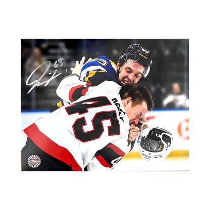 Jake Neighbours St Louis Blues Autographed Fighting 8x10 Photo - Fan Cave COA