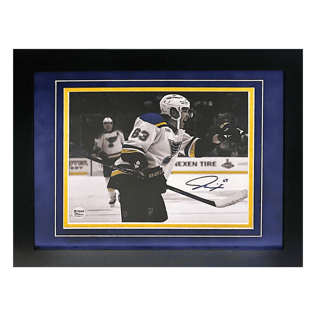 Jake Neighbours St Louis Blues Autographed Framed 8x10 Photo - Fan Cave COA