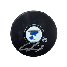 Jake Neighbours St Louis Blues Autographed Logo Puck - Fan Cave COA