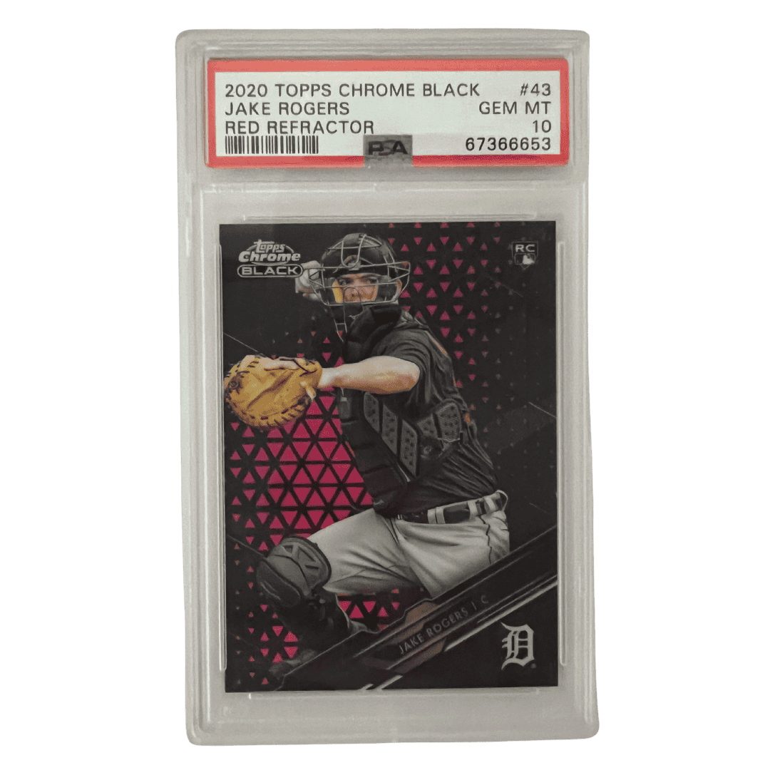 Jake Rogers PSA 10 2020 Topps Chrome Black Red Refractor Card #43