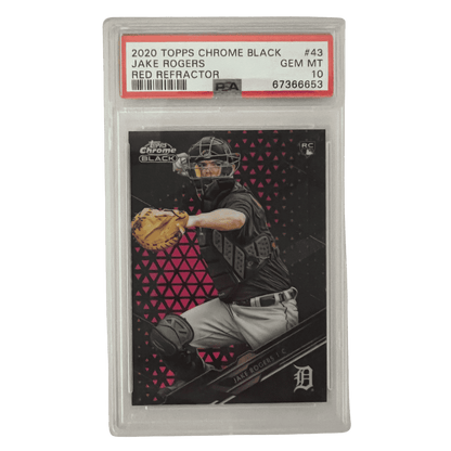 Jake Rogers PSA 10 2020 Topps Chrome Black Red Refractor Card #43