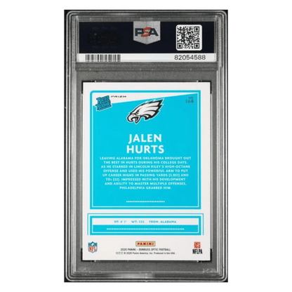 Jalen Hurts PSA 10 2020 Panini Donruss Optic Blue Scope Rated Rookie Card #164