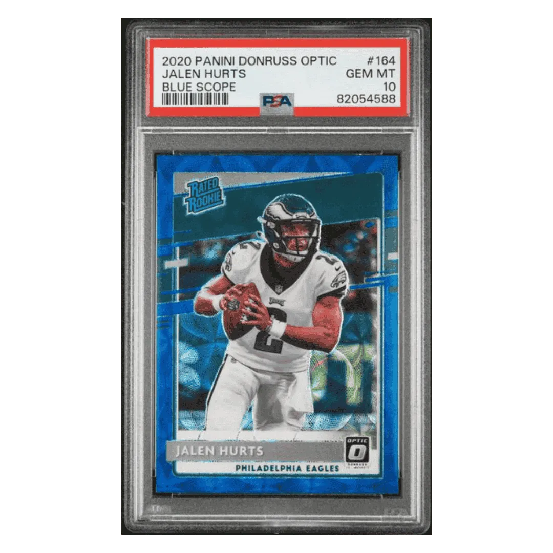 Jalen Hurts PSA 10 2020 Panini Donruss Optic Blue Scope Rated Rookie Card #164