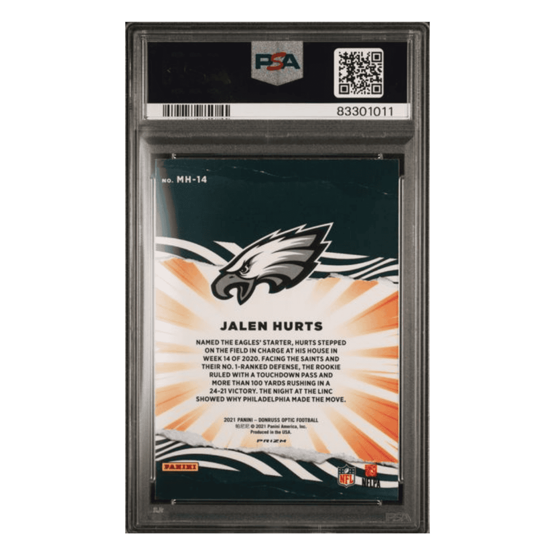 Jalen Hurts PSA 10 2021 Panini Donruss Optic My House! Card #MH14