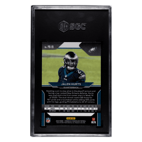 Jalen Hurts SGC 10 2020 Panini Chronicles Prizm Black Red Rookie RC Card #PB-19