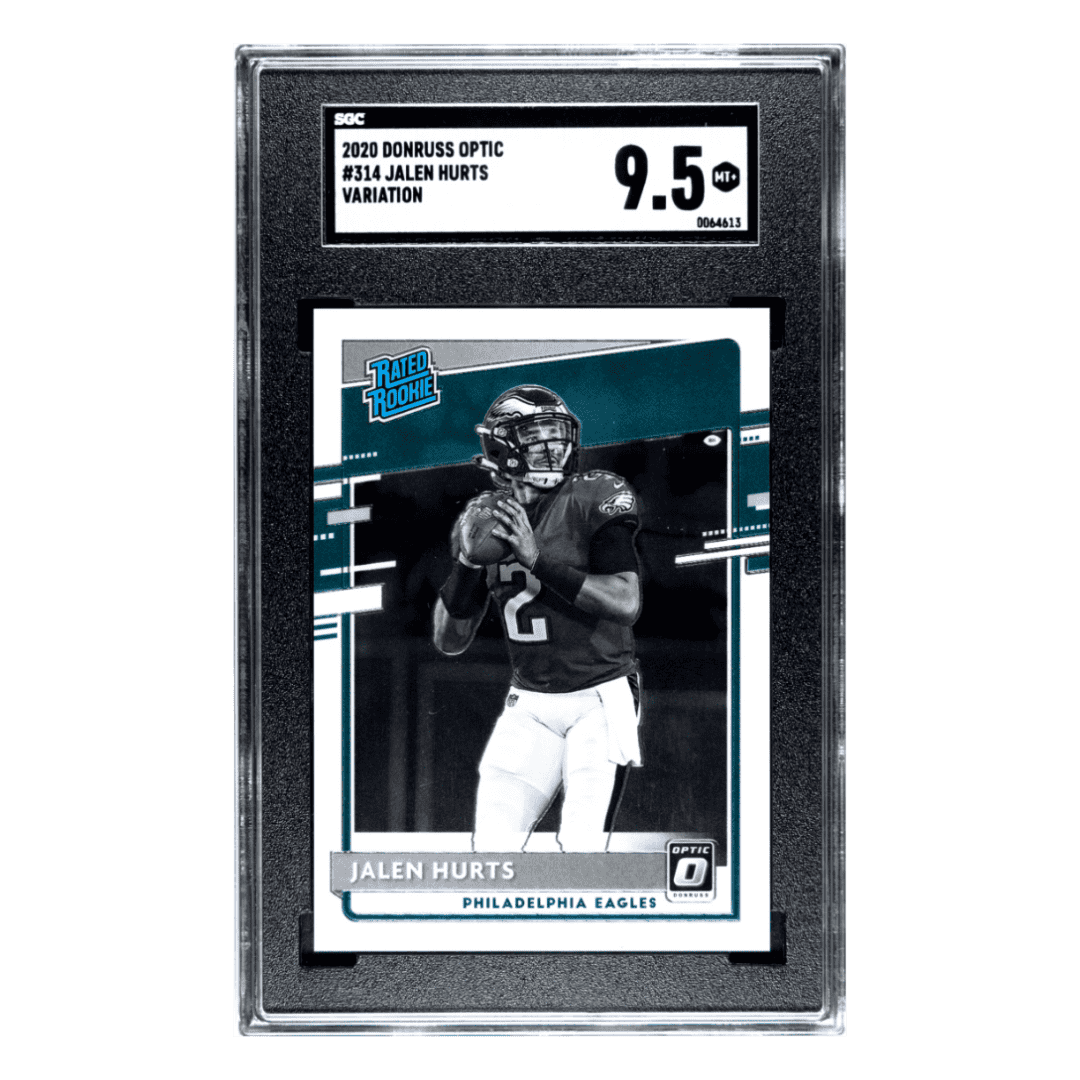 Jalen Hurts SGC 9.5 2020 Panini Donruss Optic Variation Rated Rookie Card #314