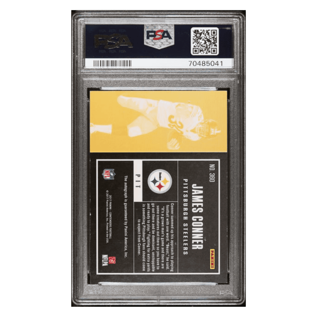James Conner PSA 7 2020 Panini Honors Recollection Collection Autographs #1/1 Card #360