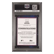 James Wood PSA 10 2022 Bowman's Best UFO Autograph #d/250 Card #UFOAJW