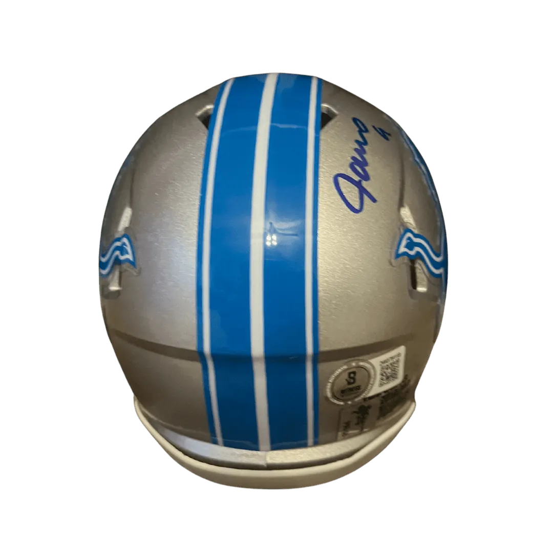 Jameson Williams Detroit Lions Autographed Mini 2024 Speed Helmet - Beckett COA