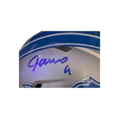 Jameson Williams Detroit Lions Autographed Mini 2024 Speed Helmet - Beckett COA