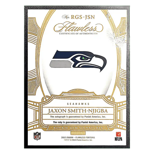 Jaxon Smith-Njigba 2023 Panini Flawless Rookie Gem Signatures #d/ 20 Card #RGS-JSN
