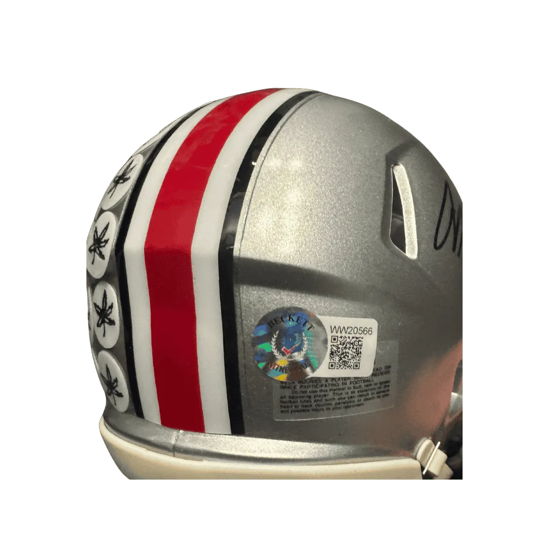 Jaxon Smith-Njigba Ohio State Buckeyes Autographed Mini Speed Helmet - Beckett COA