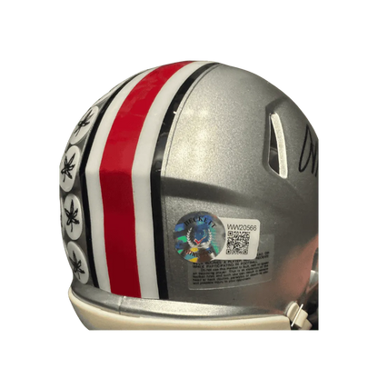 Jaxon Smith-Njigba Ohio State Buckeyes Autographed Mini Speed Helmet - Beckett COA