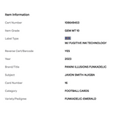 Jaxon Smith-Njigba PSA 10 2023 Panini Illusions Funkadelic Emerald Rookie RC Card #16