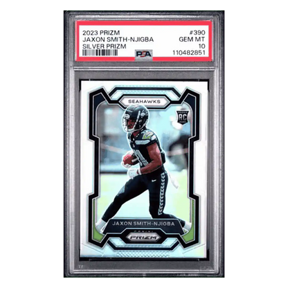 Jaxon Smith-Njigba PSA 10 2023 Panini Prizm Silver Prizm Rookie RC Card #390
