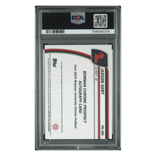 Jaxson Dart PSA 9 2024 Bowman University Chrome - Chrome Prospect Autograph Green Refractor Card #PAJDA