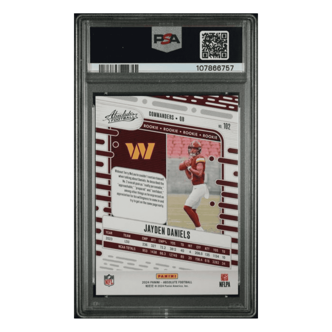 Jayden Daniels PSA 10 2024 Panini Absolute Rookie Card #102