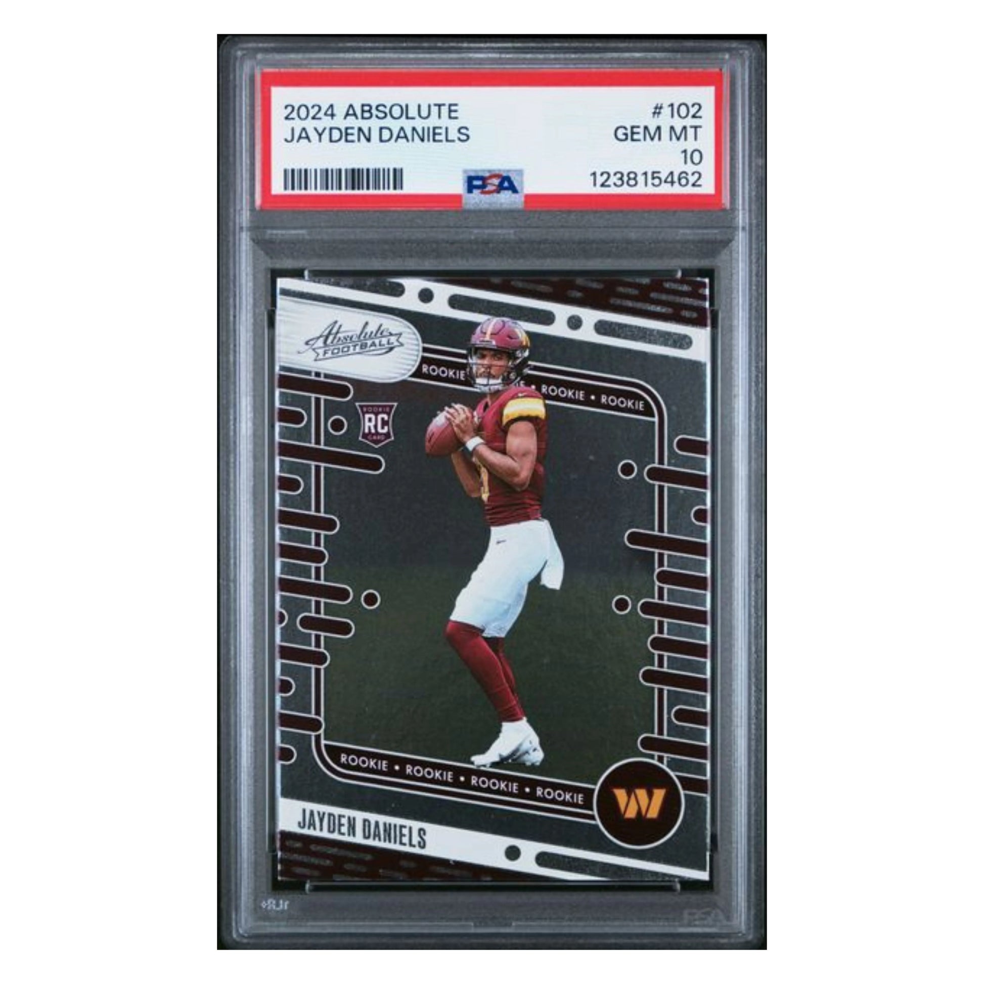 Jayden Daniels PSA 10 2024 Panini Absolute Rookie RC Card #102