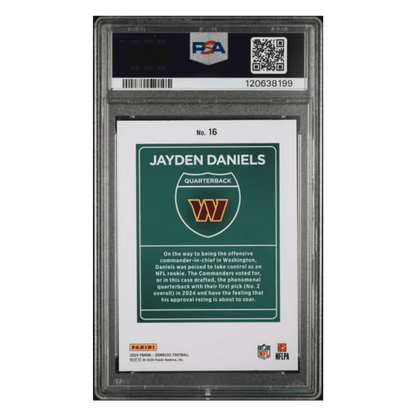 Jayden Daniels PSA 10 2024 Panini Donruss Downtown! Rookie RC Card #16