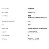 Jayden Daniels PSA 10 2024 Panini Donruss Downtown! Rookie RC Card #16