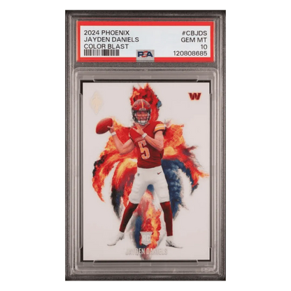 Jayden Daniels PSA 10 2024 Panini Phoenix Color Blast Case Hit Card #CBJDS