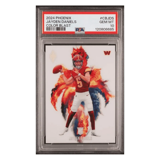 Jayden Daniels PSA 10 2024 Panini Phoenix Color Blast Case Hit Card #CBJDS
