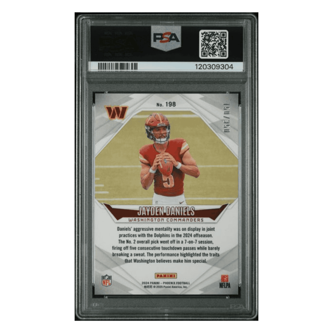 Jayden Daniels PSA 10 2024 Panini Phoenix Fireburst Card #198