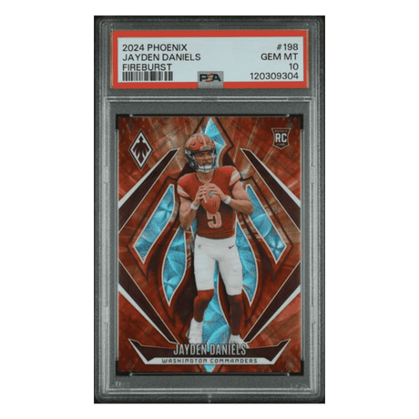 Jayden Daniels PSA 10 2024 Panini Phoenix Fireburst Card #198