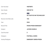 Jayden Daniels PSA 10 2024 Panini Prizm Emergent Green Prizm Rookie RC Card #2