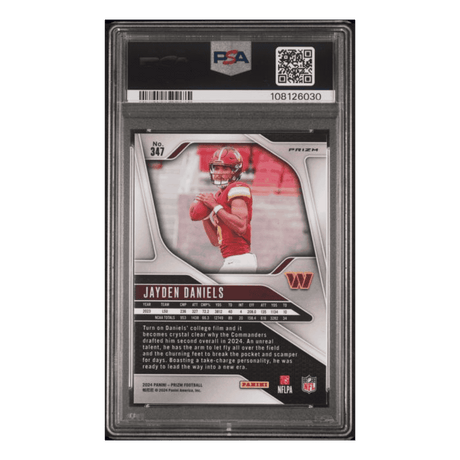 Jayden Daniels PSA 10 2024 Panini Prizm Lazer Rookie RC Card #347