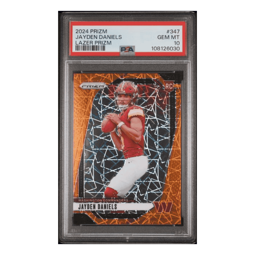 Jayden Daniels PSA 10 2024 Panini Prizm Lazer Rookie RC Card #347