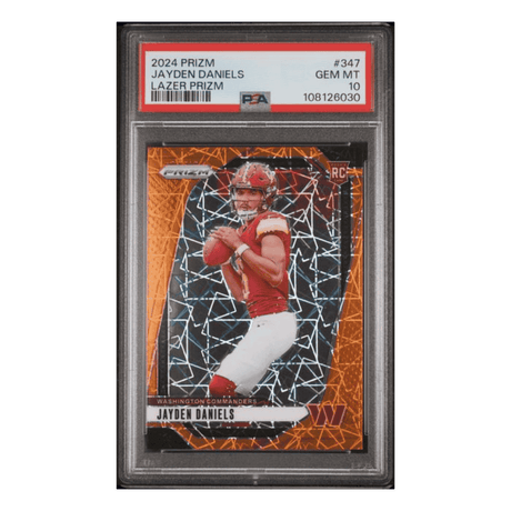 Jayden Daniels PSA 10 2024 Panini Prizm Lazer Rookie RC Card #347