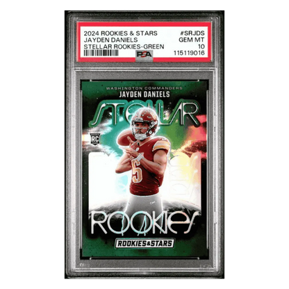 Jayden Daniels PSA 10 2024 Panini Rookies & Stars Stellar Rookies - Green #d/ 5 Card #SRJDS