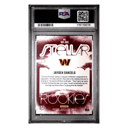 Jayden Daniels PSA 10 2024 Panini Rookies & Stars Stellar Rookies - Green #d/ 5 Card #SRJDS