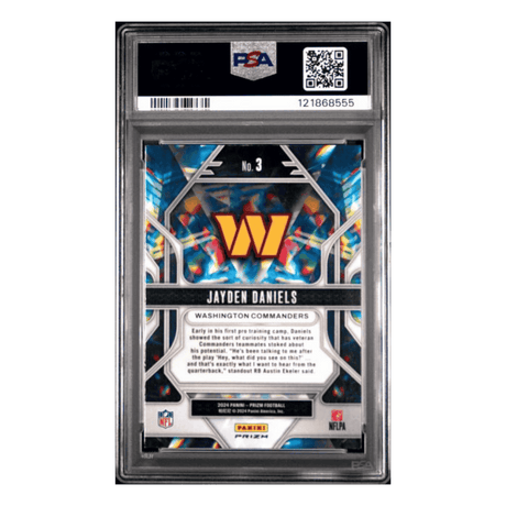 Jayden Daniels PSA 8 2024 Panini Prizm Prizmatic No Huddle Card #3