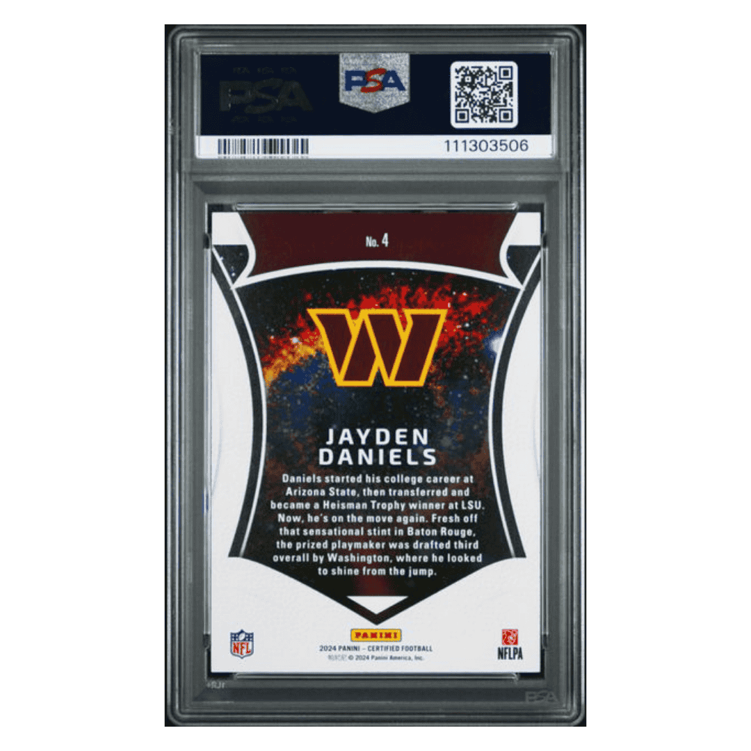 Jayden Daniels PSA 9 2024 Panini Certified Rookie Mirror Orange Rookie RC Card #4