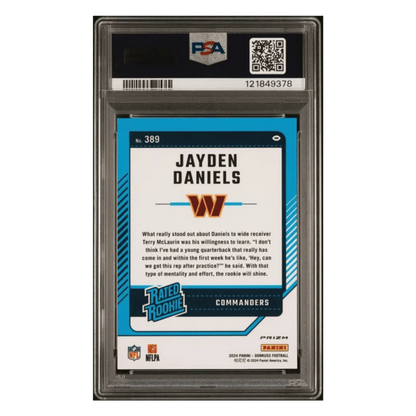 Jayden Daniels PSA 9 2024 Panini Donruss Optic Preview Pink Rated Rookie Card #389