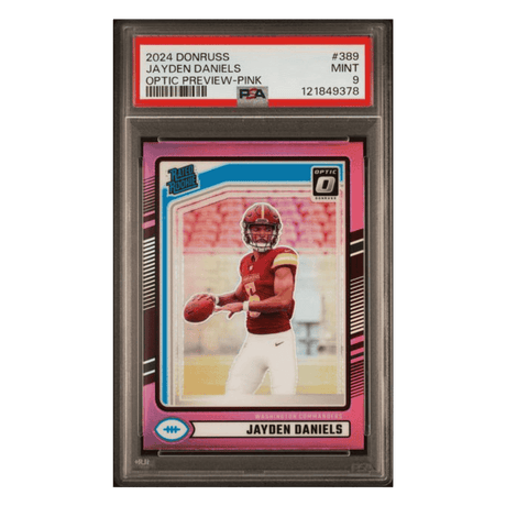 Jayden Daniels PSA 9 2024 Panini Donruss Optic Preview Pink Rated Rookie Card #389