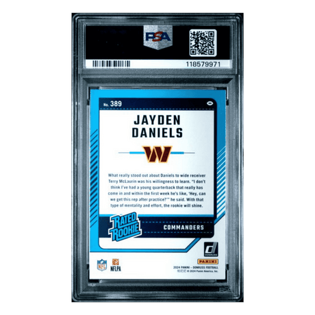 Jayden Daniels PSA 9 2024 Panini Donruss Rated Rookie Card #389
