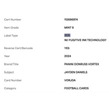 Jayden Daniels PSA 9 2024 Panini Donruss Vortex Rookie RC Card #VORJDA