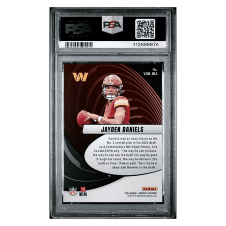 Jayden Daniels PSA 9 2024 Panini Donruss Vortex Rookie RC Card #VORJDA