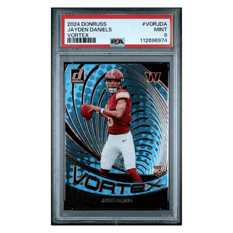Jayden Daniels PSA 9 2024 Panini Donruss Vortex Rookie RC Card #VORJDA