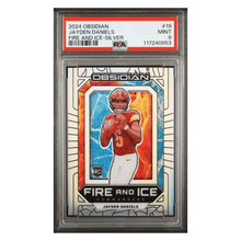 Jayden Daniels PSA 9 2024 Panini Obsidian Fire & Ice Silver #d/ 99 Card #19